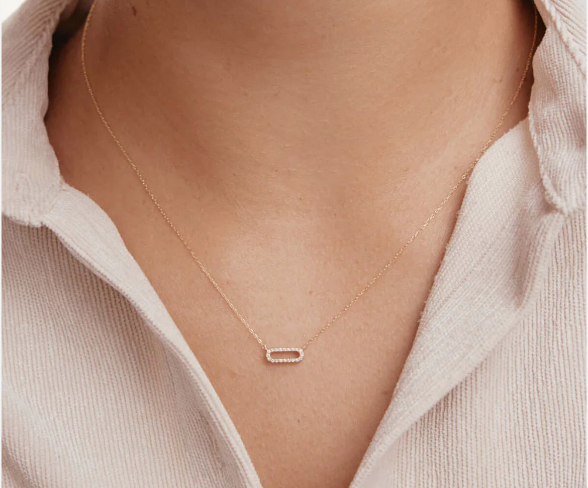 Diamond Paperclip Necklace