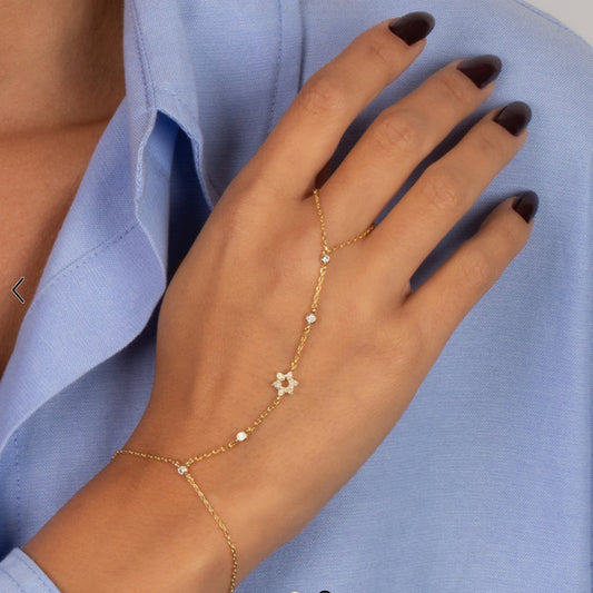 MAGEN DAVID Hand Chain - Gold