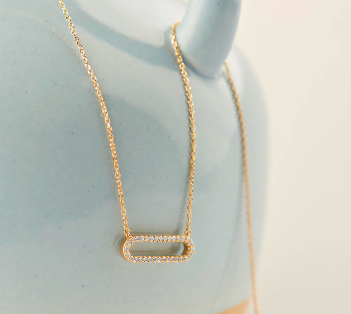 Diamond Paperclip Necklace