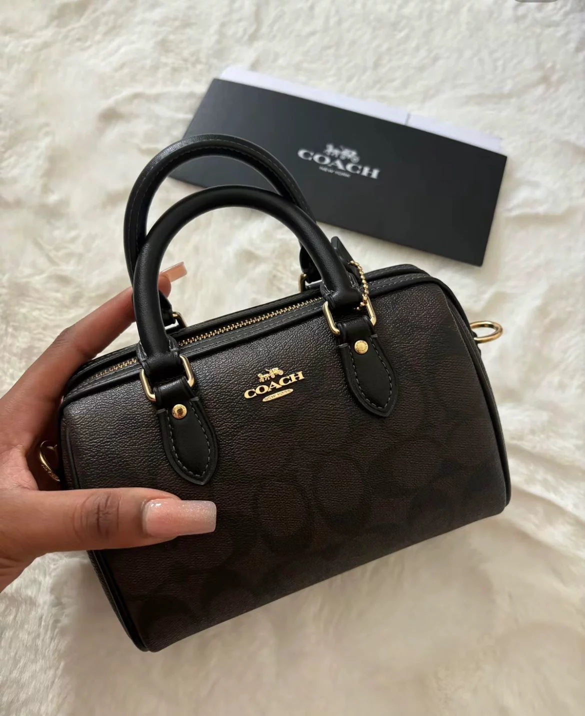 Luxe Monogram Satchel – Espresso