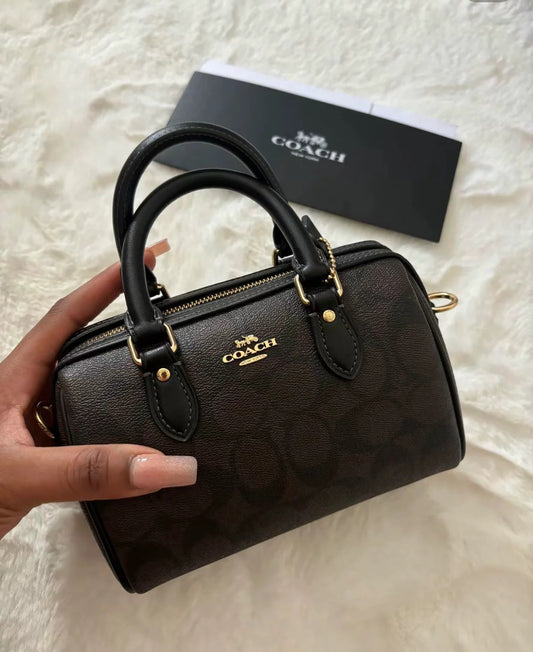 Luxe Monogram Satchel – Espresso